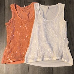 2 sequined tank tops